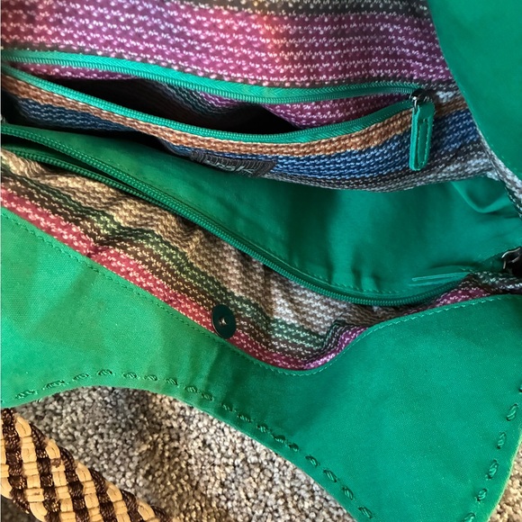 The Sak Striped Canvas hobo in Green, Blue, Brown and Cream - Picture 7 of 8